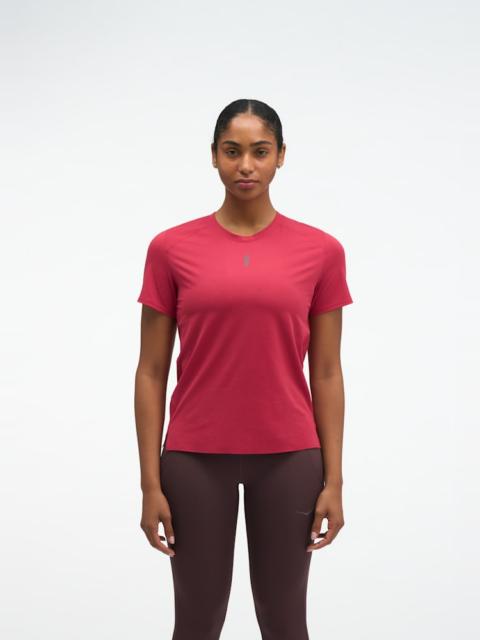 HOKA Women's EveryRun Short Sleeve Shirt in Red Agate
