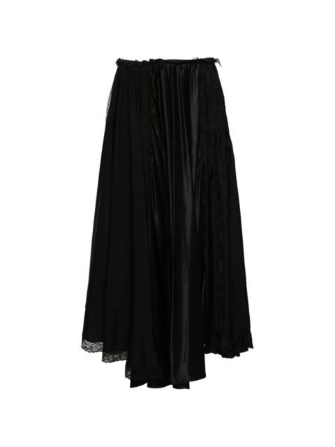 contrast-panel midi skirt