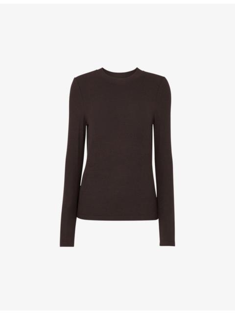 WHISTLES Essential ribbed stretch-woven T-shirt