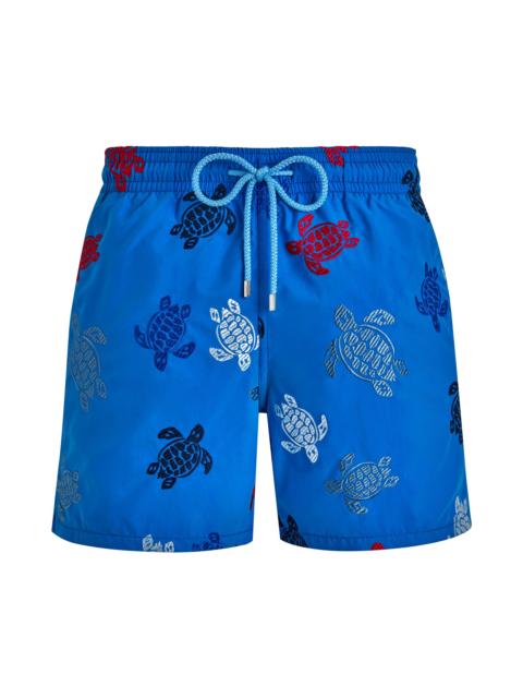 Vilebrequin Men's Turtle Rounds Swim Trunks - Neon Blue