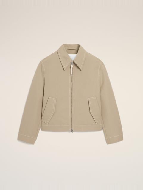 AMI Paris BEIGE COTTON ZIPPED JACKET