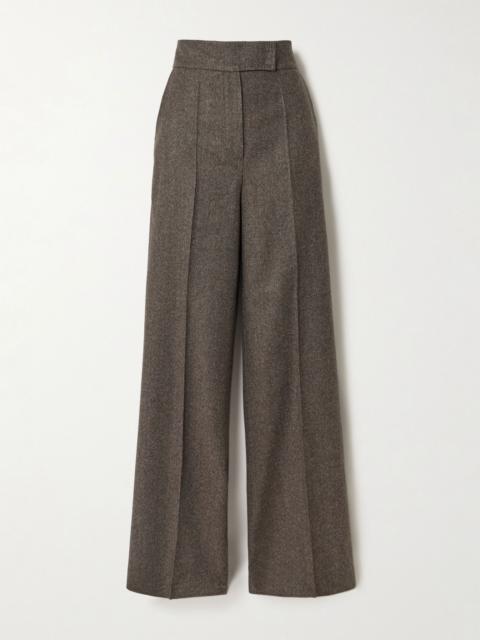 Max Mara Wool wide-leg pants Brown