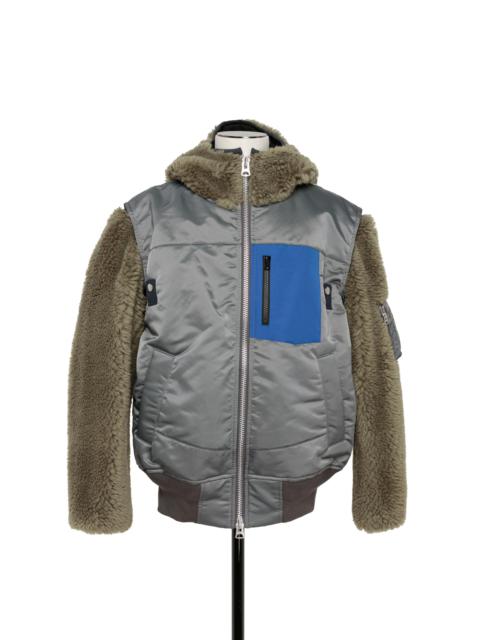 Faux Shearling x Nylon Twill Blouson