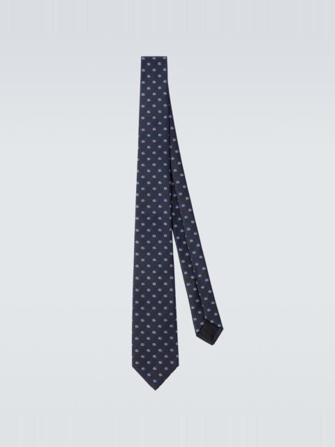 GUCCI Double G silk jacquard tie