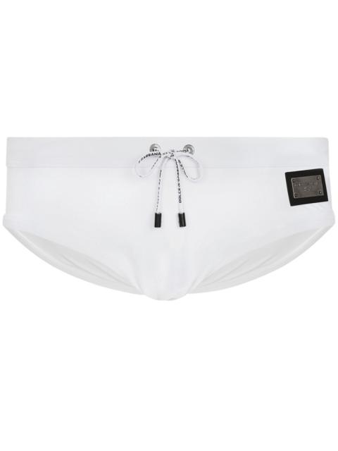Dolce & Gabbana Swim briefs with high-cut leg and branded plate