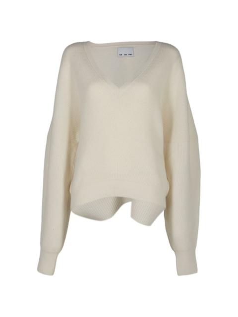 SA SU PHI English V-neck sweater