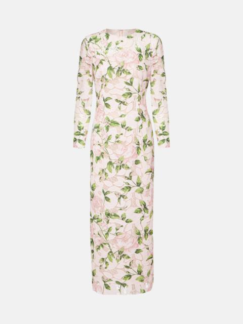 Oscar de la Renta Floral guipure lace maxi dress