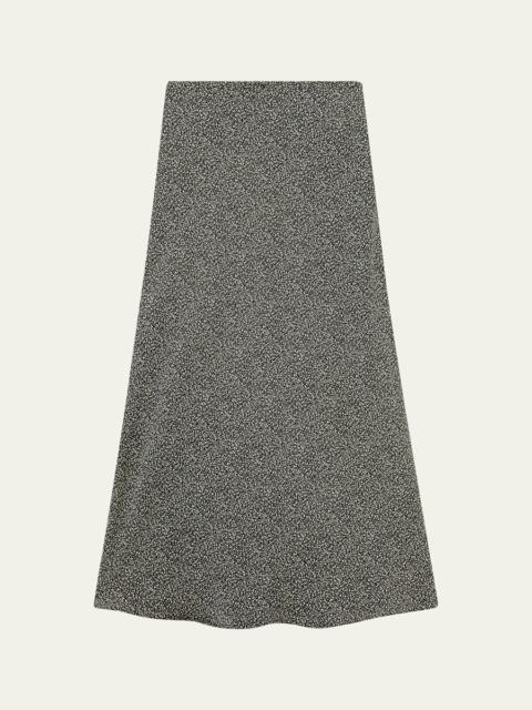 Loro Piana Simona Silk Twill Midi Skirt