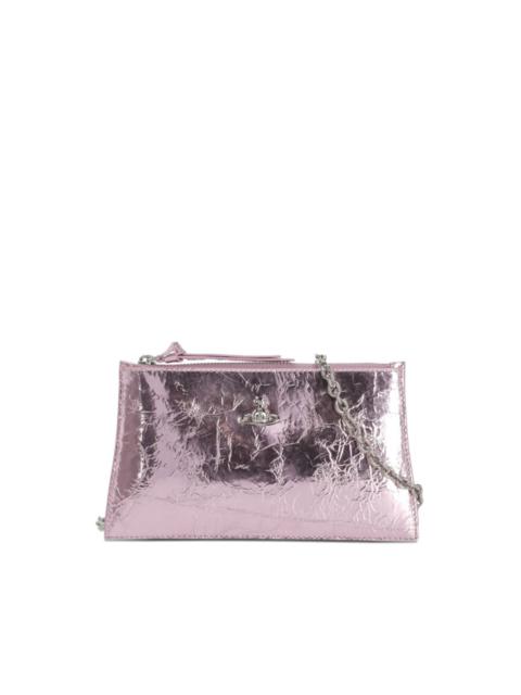 Vivienne Westwood orbit logo removable strap clutch bag