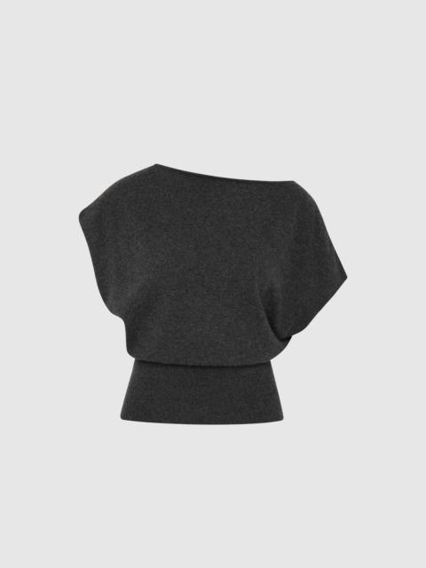 ST. AGNI Cashmere Asymm Top - Charcoal Melange