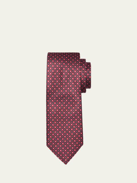 Men's Circle-Print Silk Tie