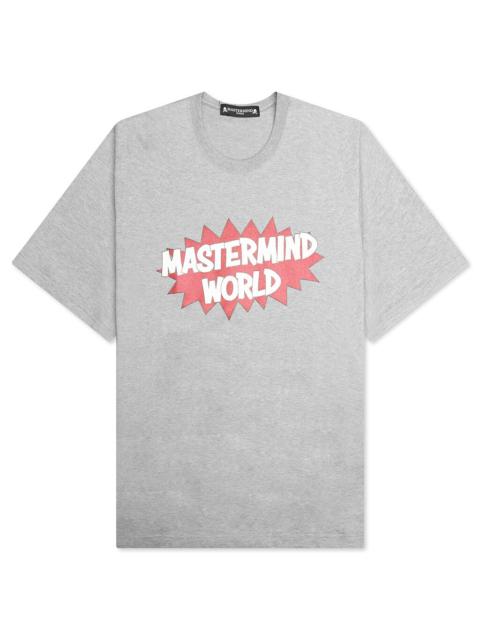 MASTERMIND WORLD GLITTER KNIT T-SHIRT - TOP GRAY