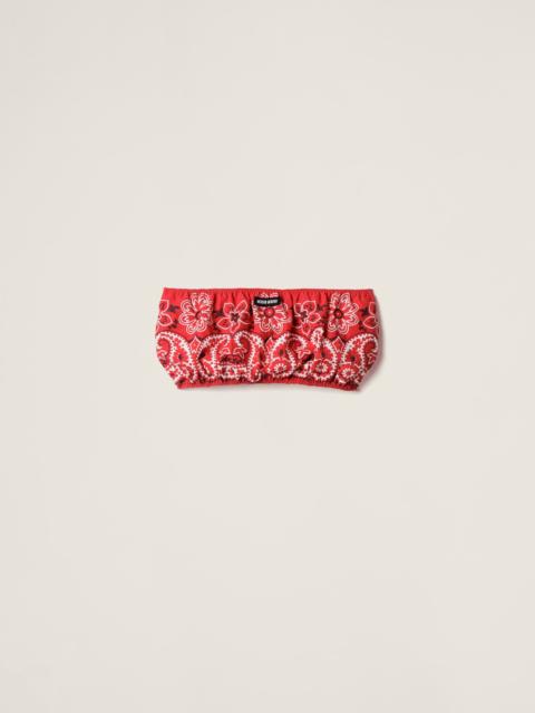 Miu Miu Printed poplin bra top