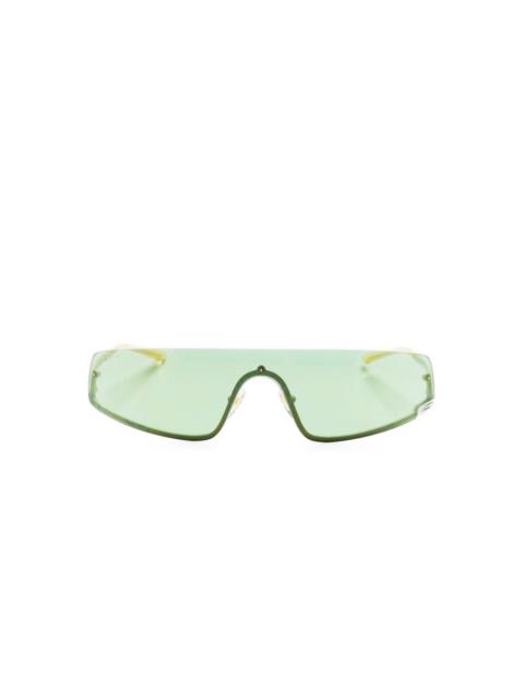 GUCCI Square-G-motif shield-frame sunglasses