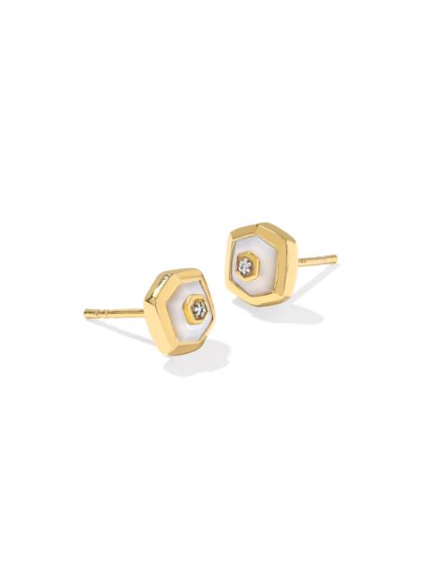 KENDRA SCOTT Davie 18k Gold Vermeil Stone Stud Earrings