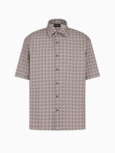 ASV Lyocell-blend oversized, short-sleeved shirt with all-over print