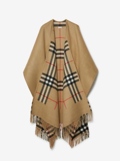 Burberry Check Cashmere Wool Cape