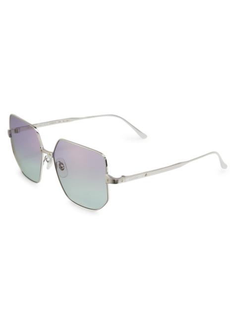 Cartier Women's Santos De 58MM Geometric Sunglasses - Silver