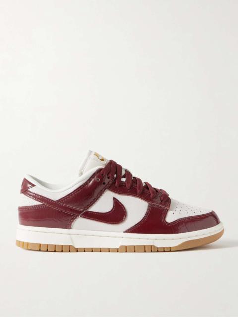 Nike Dunk Low croc-effect leather-and suede sneakers