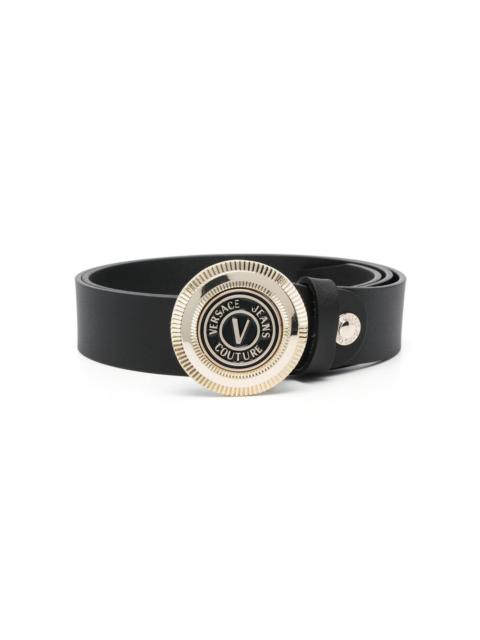 VERSACE JEANS COUTURE logo-buckle leather belt