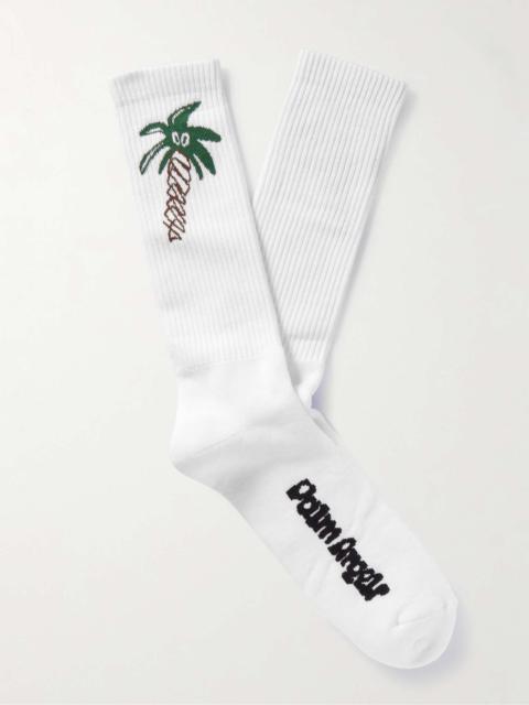 Palm Angels Intarsia Cotton-Blend Socks