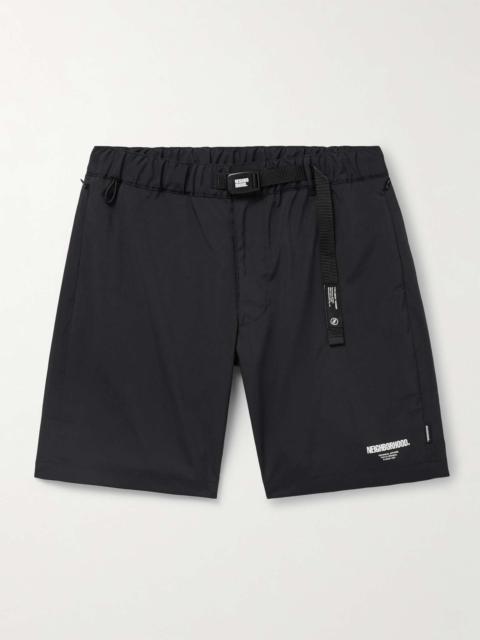 NEIGHBORHOOD Straight-Leg Belted Logo-Print Shell Shorts