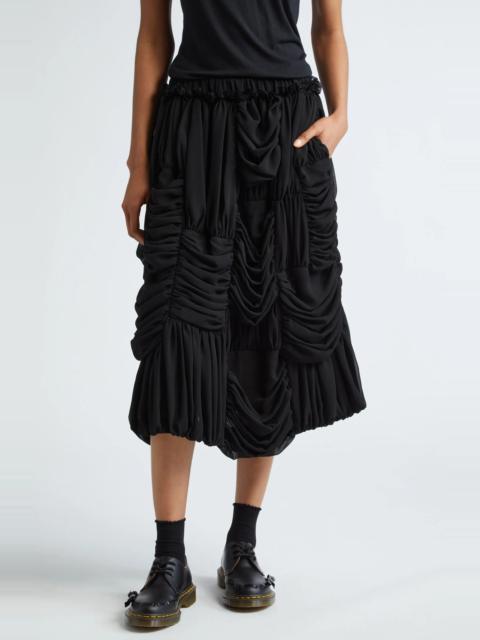 Panel Ruched Georgette Midi Skirt