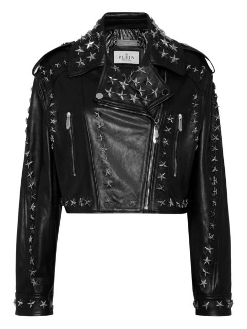 PHILIPP PLEIN star stud-embellished biker jacket