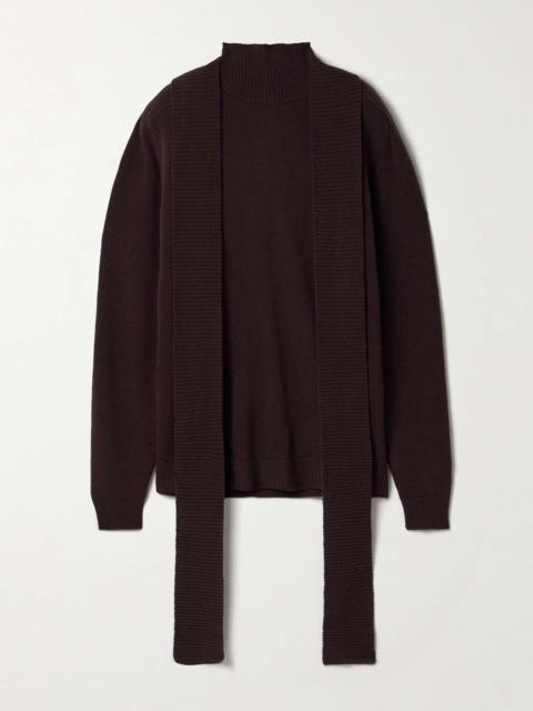 MARIE ADAM-LEENAERDT Cutout wool turtleneck sweater Brown