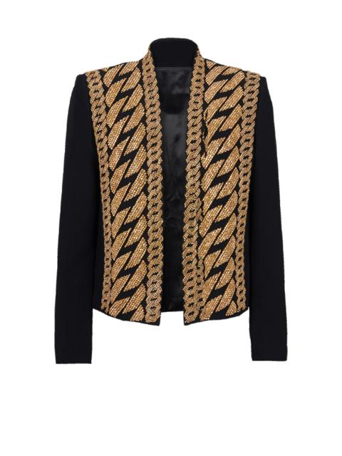 Balmain Eco-designed spencer jacket with gold-tone chain embroidery