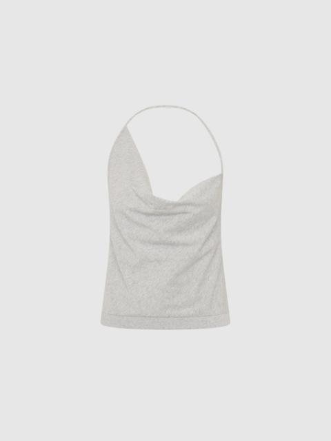 ST. AGNI Cotton Jersey Halter Top - Light Grey Marle