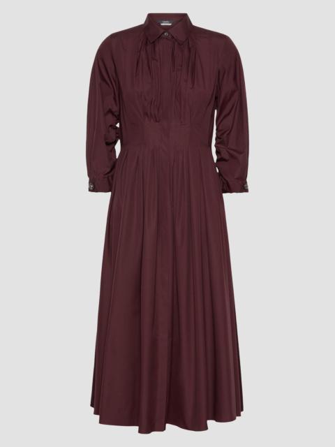 Max Mara Women's Shirt Dress in Cotton Poplin - Dark Red