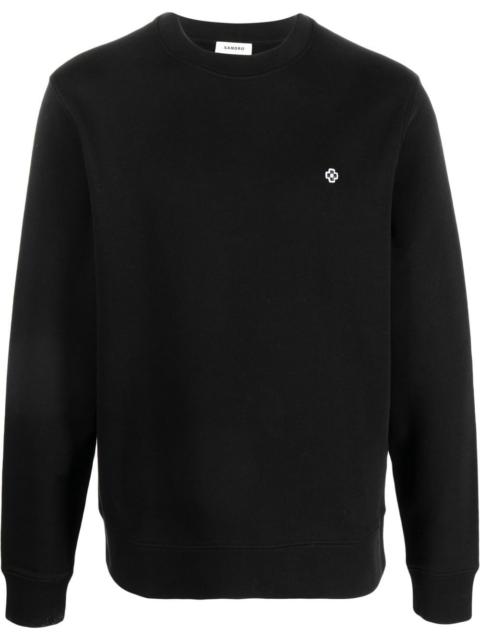 Sandro embroidered cross crew-neck sweatshirt