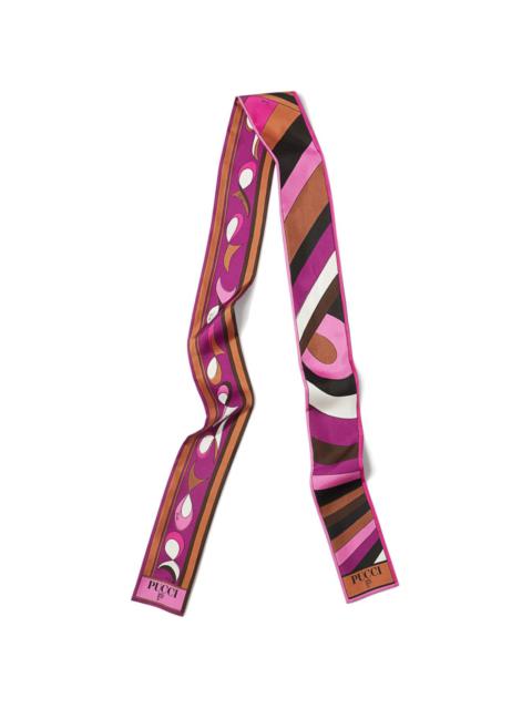 Iride Pesci-print silk scarf