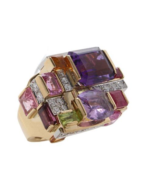 DAVID WEBB Amethyst Multi Stone Cubist Ring