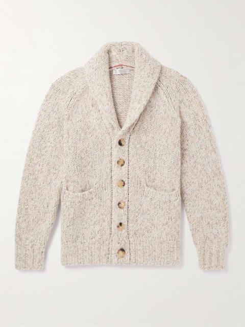 Shawl-Collar Wool, Cashmere and Silk-Blend Cardigan