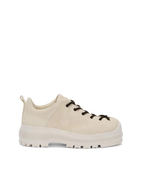 Jil Sander lug-sole suede sneakers