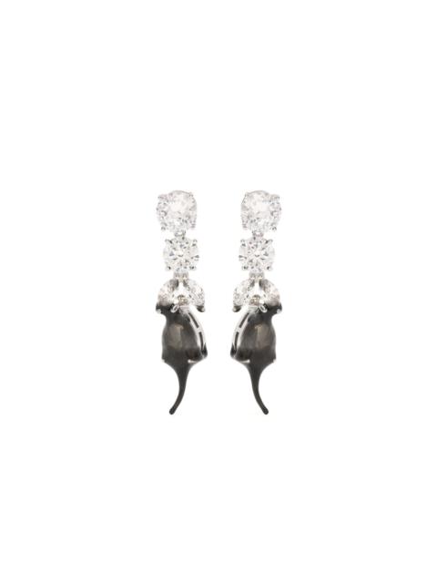rhinestone-embellished stud earrings