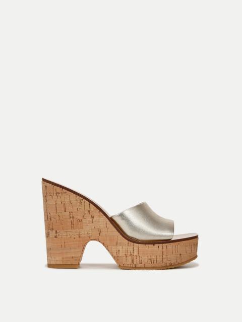 VERONICA BEARD PAULITA METALLIC WEDGE SANDAL