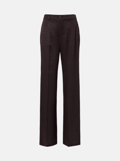 GUCCI Silk jacquard wide-leg pants