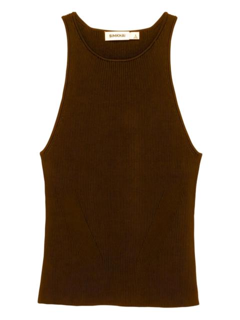 SIMKHAI Reza ribbed racerback tank top
