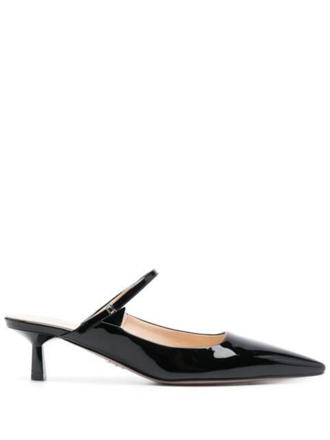 50mm kitten-heel patent-leather mules