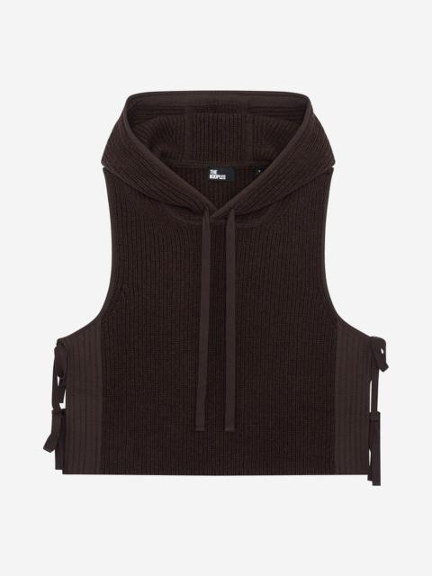The Kooples BROWN WOOL AND COTTON SLEEVELESS SWEATER