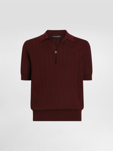Dolce & Gabbana Openwork cotton polo shirt