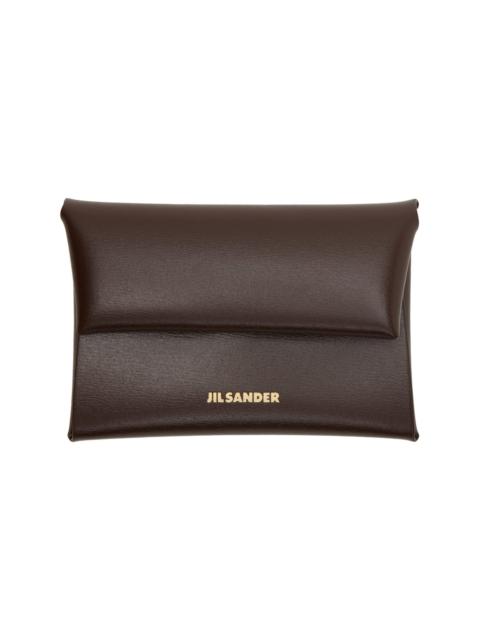 Jil Sander Brown Folded Coin Pouch