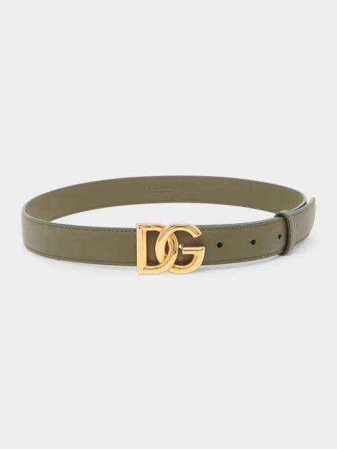 Dolce & Gabbana DG Logo Leather Belt