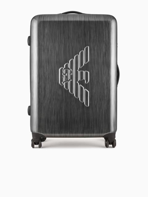 EMPORIO ARMANI ABS large trolley suitcase with oversized, embossed eagle