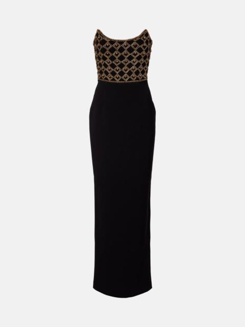 REBECCA VALLANCE Vesper embellished corset gown