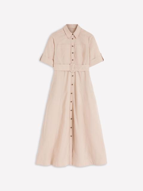 BODEN Ora Linen Blend Shirt Dress-Coffee