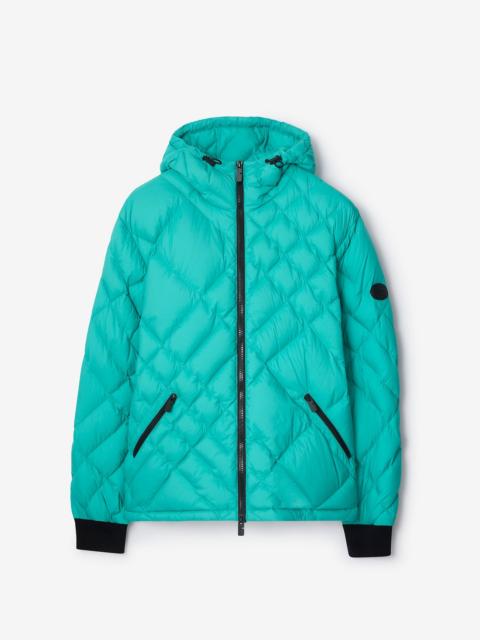 Burberry Check-stitch Nylon Doversgreen Puffer Jacket